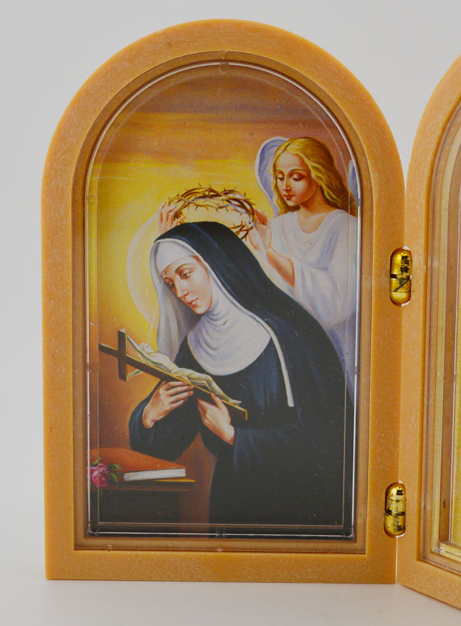Icône Diptyque Sainte Rita de Cascia + Prière de Bénédiction (pic 2)