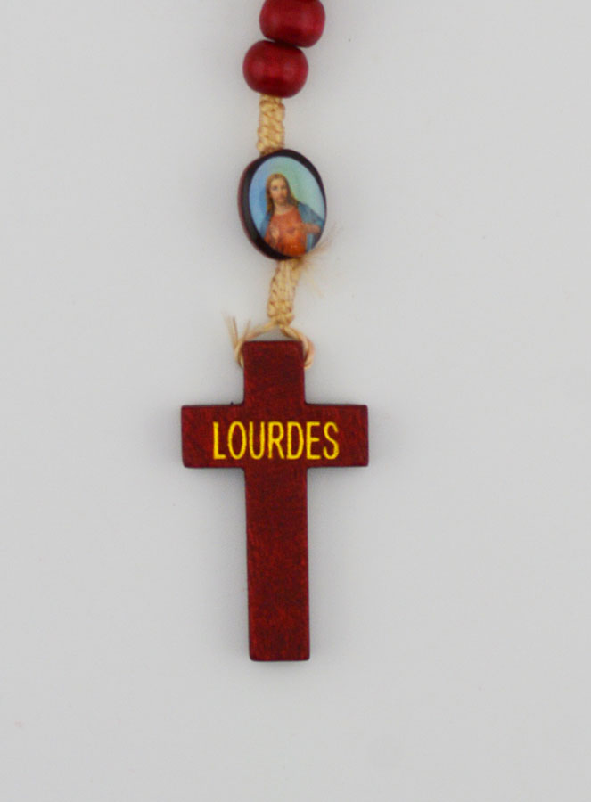 Chapelet en Bois du Sacré Coeur de Jésus sur Corde (pic 4)