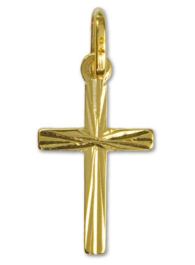 Croix Latine Diamantée en Or Jaune Massif (pic 1)