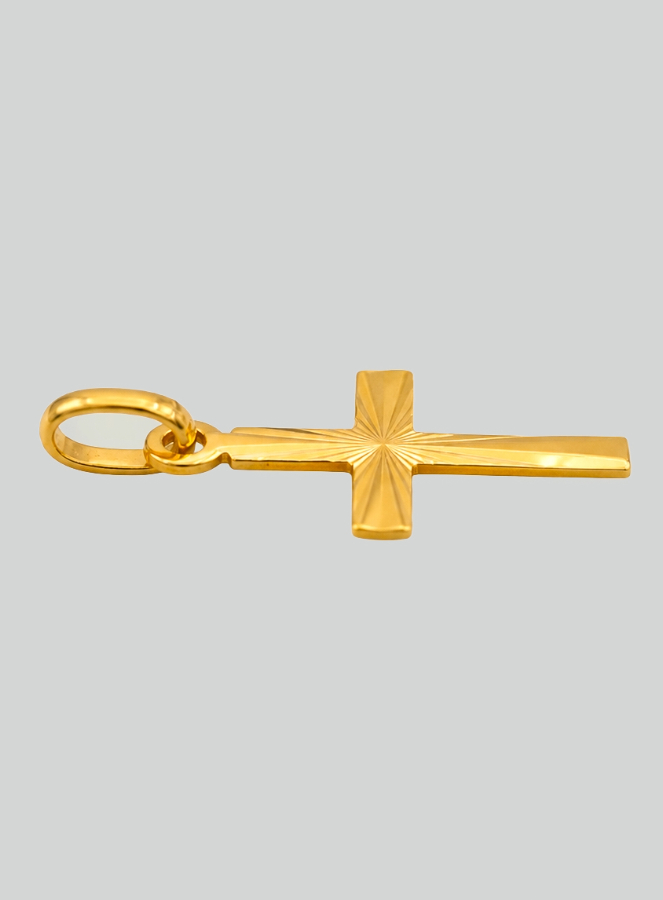 Croix Latine Diamantée en Or Jaune Massif (pic 4)