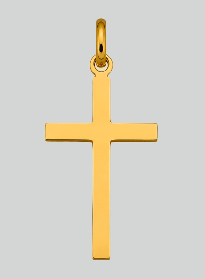 Pendentif Croix du Christ en Or Jaune Massif (pic 3)
