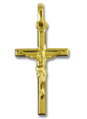 Croix de Baptême en Or Jaune Massif (pic 1)