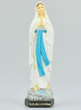 Statue Notre Dame de Lourdes sur Socle - 15cm (pic 1)