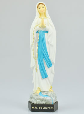 Statue Notre Dame de Lourdes sur Socle - 20cm (pic 1)