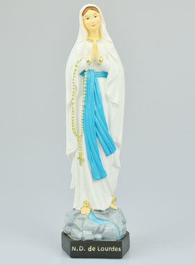 Statue Notre Dame de Lourdes sur Socle - 25cm (pic 1)