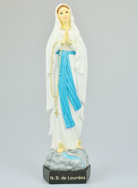 Statue Notre Dame de Lourdes sur Socle - 30cm (pic 1)