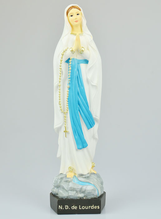 Statue Notre Dame de Lourdes sur Socle - 30cm (pic 2)