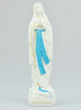Statue Notre Dame de Lourdes au Voile Bleu - 20cm (pic 1)