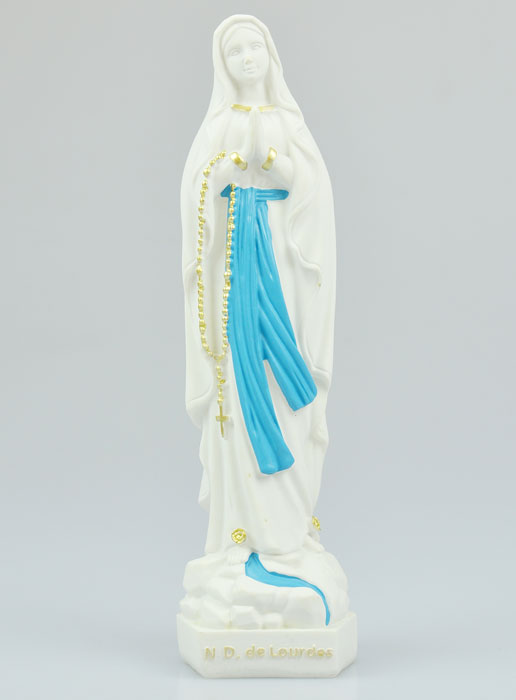 Statue Notre Dame de Lourdes au Voile Bleu - 20cm (pic 2)