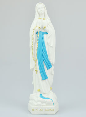 Statue Notre Dame de Lourdes au Voile Bleu - 25cm (pic 1)