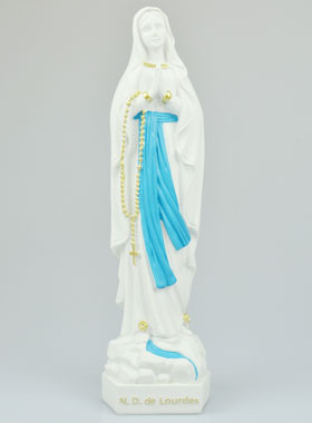 Statue Notre Dame de Lourdes au Voile Bleu - 30cm (pic 1)