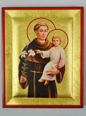 Icône Byzantine Saint Antoine de Padoue Peinte à la Main - 13cm (pic 1)