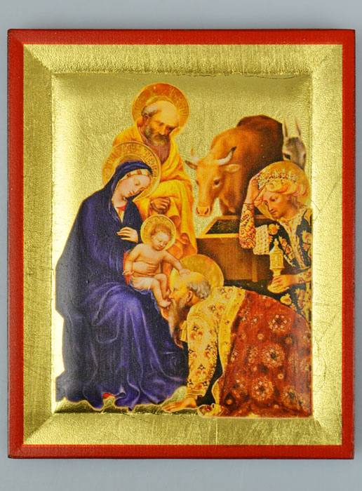 Icône Byzantine de la Nativité Peinte à la Main - 13cm (pic 2)