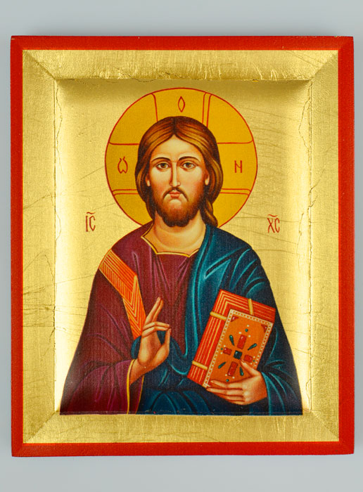 Icône Byzantine Christ Pantocrator Peinte à la Main - 13cm (pic 2)