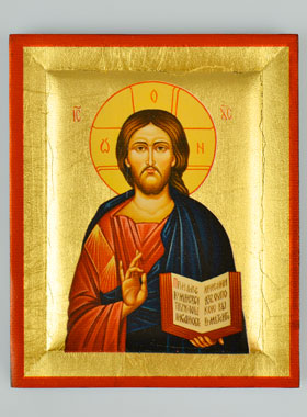 Icône Byzantine du Christ Pantocrator Peinte à la Main - 13 cm (pic 1)