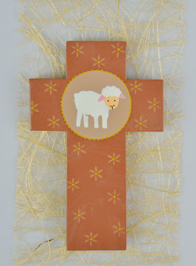 Croix Enfant en Bois Ma Petite Brebis - 12 cm (pic 1)