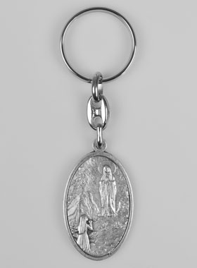Porte-Clés N-D de Lourdes et Saint Christophe - 4cm (pic 1)