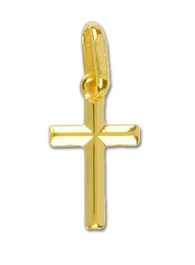 Pendentif Petite Croix en Or Jaune Massif 9 Carats (pic 1)