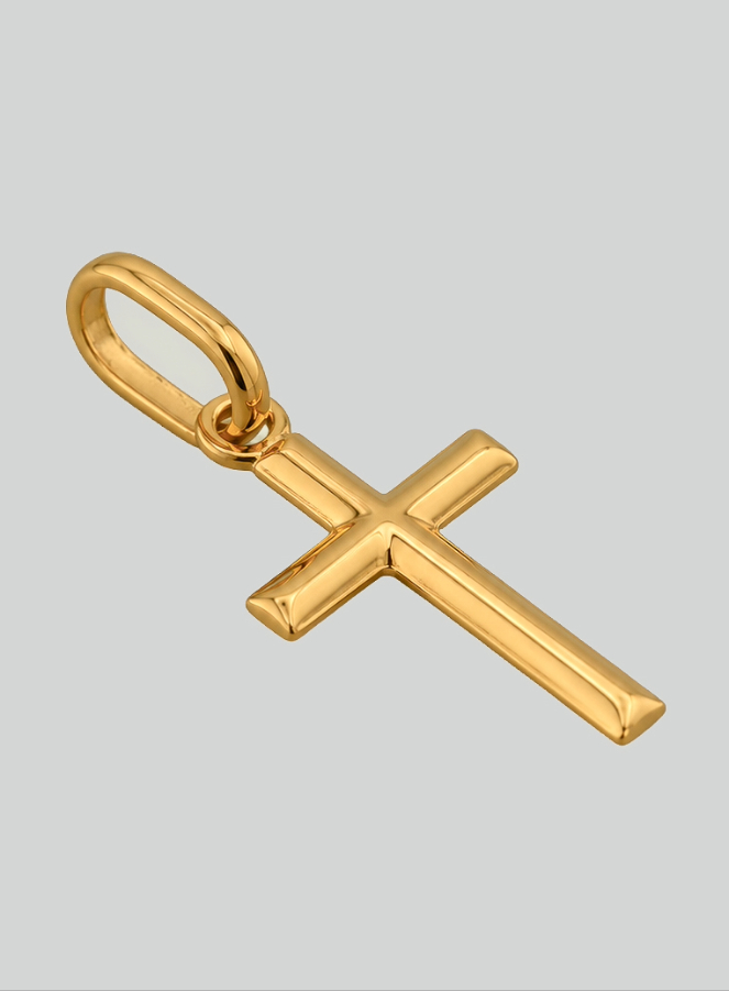 Pendentif Petite Croix en Or Jaune Massif 9 Carats (pic 2)
