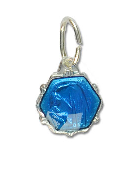 Médaille Vierge Marie de Lourdes 8 mm - Bleu (pic 1)