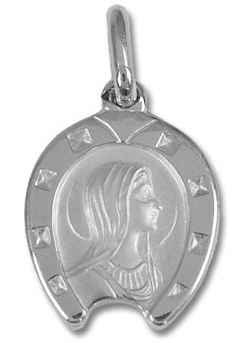 Médaille Fer à Cheval Sainte Vierge Marie en Argent (pic 1)