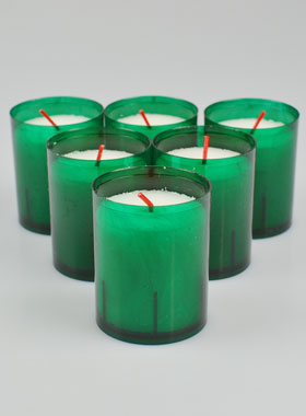 6 Veilleuses d'Église Vertes - 20h (pic 1)