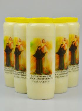 Lot de 6 Bougies de Neuvaine à Ste Faustine & Christ Miséricordieux (pic 1)
