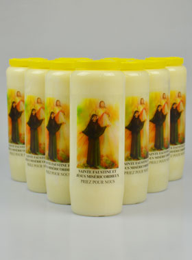 Lot de 10 Bougies de Neuvaine Ste Faustine & Christ Miséricordieux (pic 1)