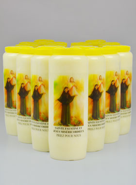 Lot de 20 Bougies de Neuvaine Sainte Faustine & Christ Miséricordieux (pic 1)