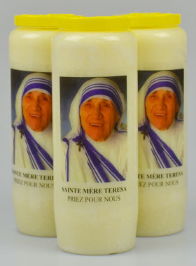Lot de 3 Bougies de Neuvaine Sainte Mère Teresa (pic 1)