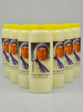 Lot de 10 Bougies de Neuvaine à Sainte Mère Térèsa (pic 1)