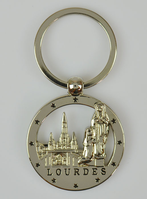 Porte-Clés de Notre Dame de Lourdes Ajouré - 4 cm (pic 2)