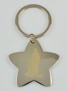 Porte-Clés de Notre Dame de Lourdes étoile - 4 cm (pic 1)