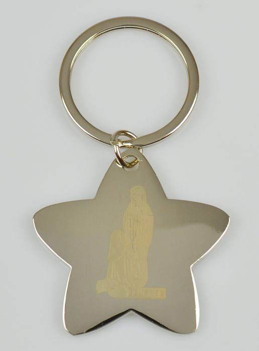 Porte-Clés de Notre Dame de Lourdes étoile - 4 cm (pic 2)