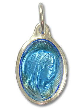 Médaille Profil Vierge Marie Argentée - 15mm (pic 1)