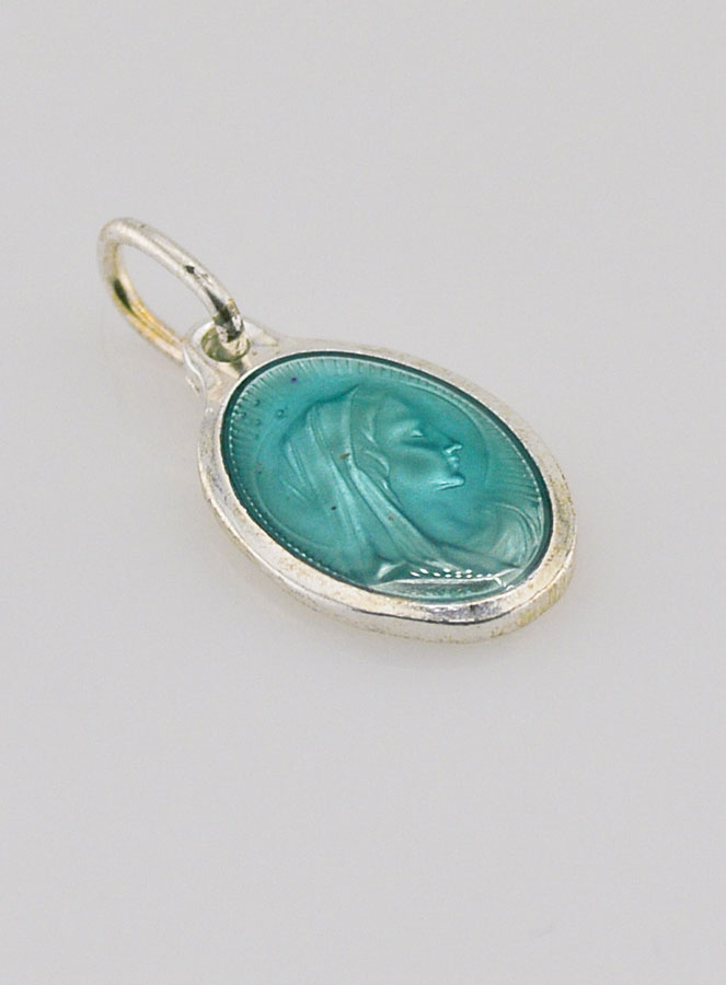 Médaille Profil Vierge Marie Argentée - 15mm (pic 3)