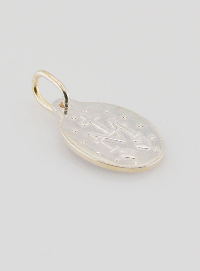 Médaille Miraculeuse Argentée - Email Bleu - 15 mm (pic 4)