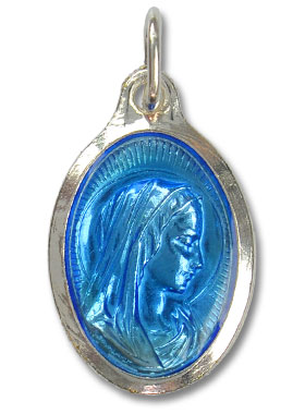 Médaille Sainte Vierge Marie Argentée - 25mm (pic 1)