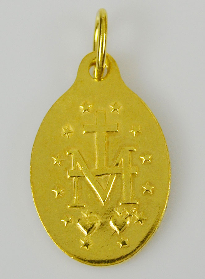 Médaille Miraculeuse Dorée Or 24 Carats - 25mm (pic 3)