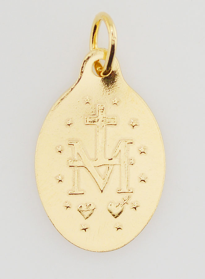 Médaille Miraculeuse Dorée Or 24 Carats - 25mm (pic 4)