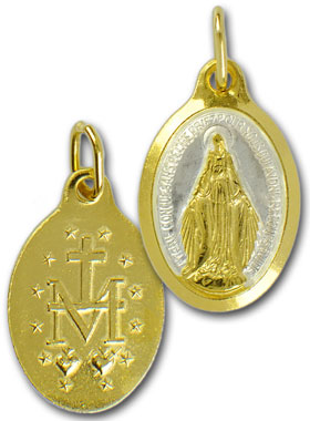 Médaille Miraculeuse Dorée Or 24 Carats & Argent - 25mm (pic 1)