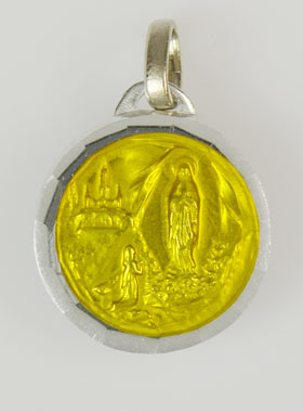Médaille de Lourdes Jaune & Eau de Lourdes (pic 1)