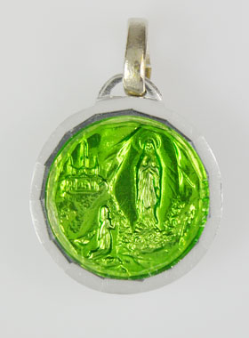 Médaille de Lourdes Verte & Eau de Lourdes (pic 1)
