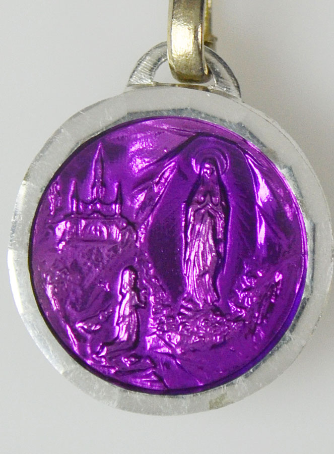 Médaille de Lourdes Violette & Eau de Lourdes (pic 2)