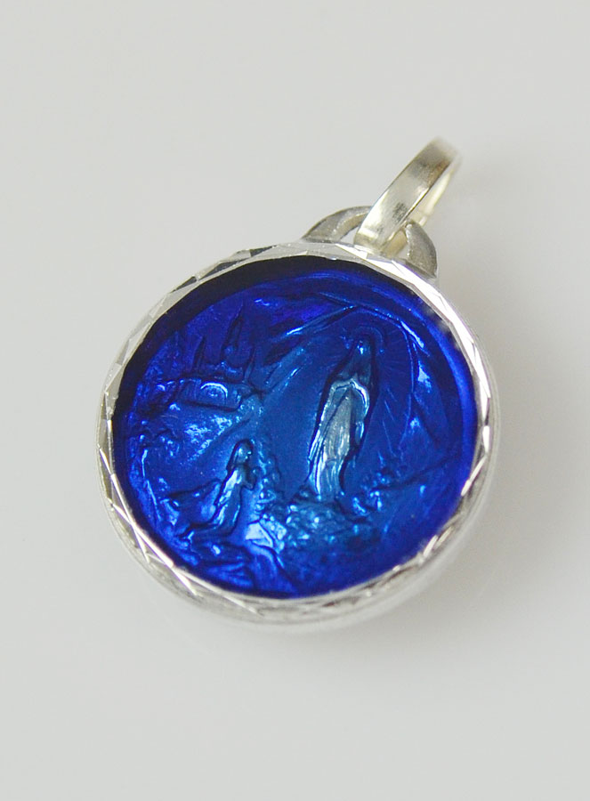 Médaille de Lourdes Bleu Foncé & Eau de Lourdes (pic 3)