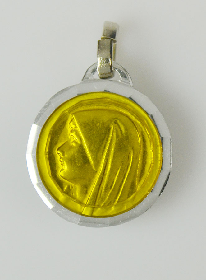Médaille Vierge Marie Jaune & Eau de Lourdes (pic 1)