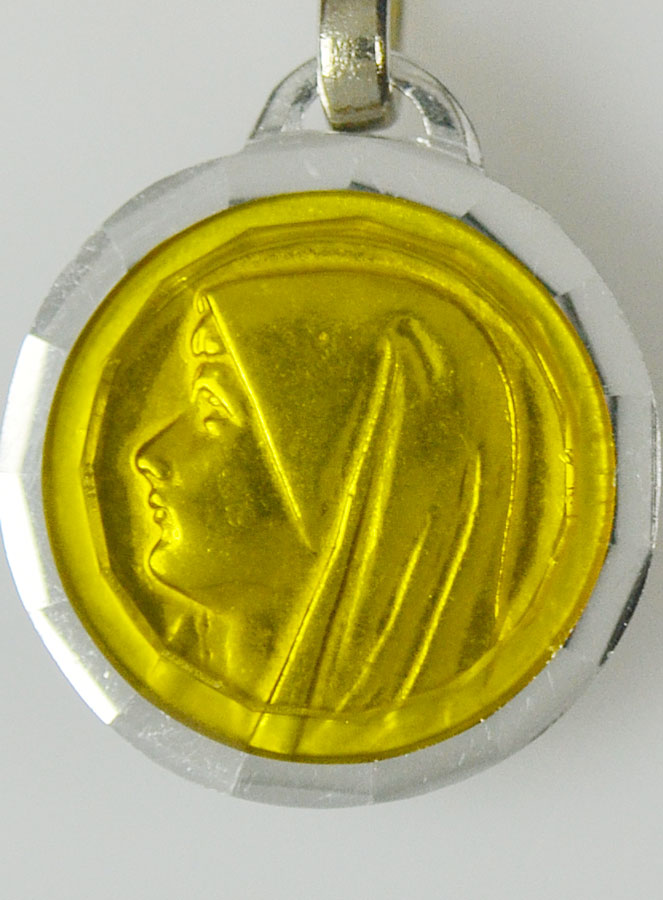 Médaille Vierge Marie Jaune & Eau de Lourdes (pic 2)