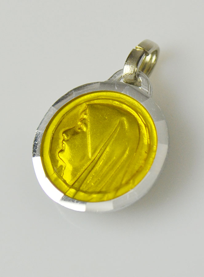 Médaille Vierge Marie Jaune & Eau de Lourdes (pic 3)