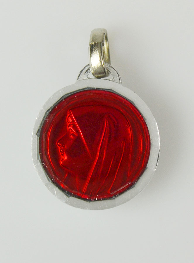 Médaille Vierge Marie Rouge & Eau de Lourdes (pic 1)