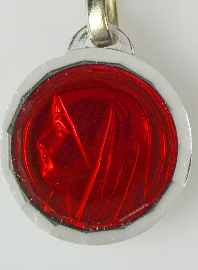Médaille Vierge Marie Rouge & Eau de Lourdes (pic 2)